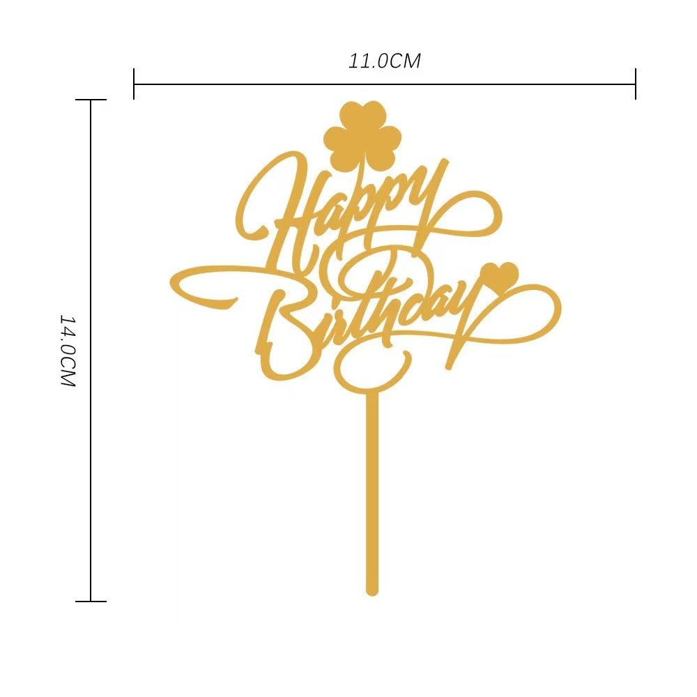 Factory Direct Happy Birthday Letter Acrylic Card happybirthday Handwritten Letter Insert Baking Cake Decoration