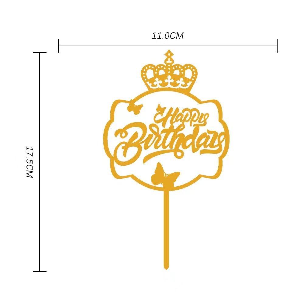 Factory Direct Happy Birthday Letter Acrylic Card happybirthday Handwritten Letter Insert Baking Cake Decoration