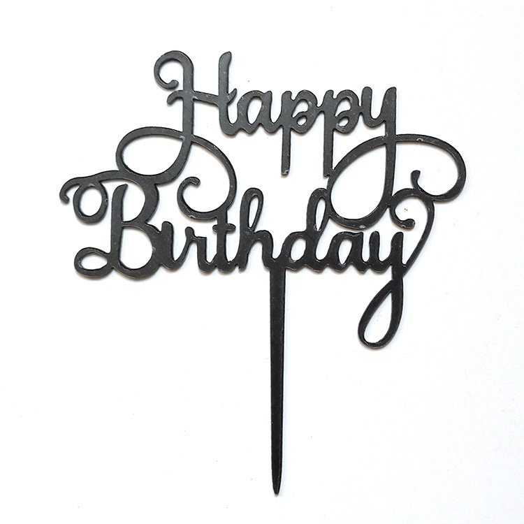 Factory Direct Happy Birthday Letter Acrylic Card happybirthday Handwritten Letter Insert Baking Cake Decoration