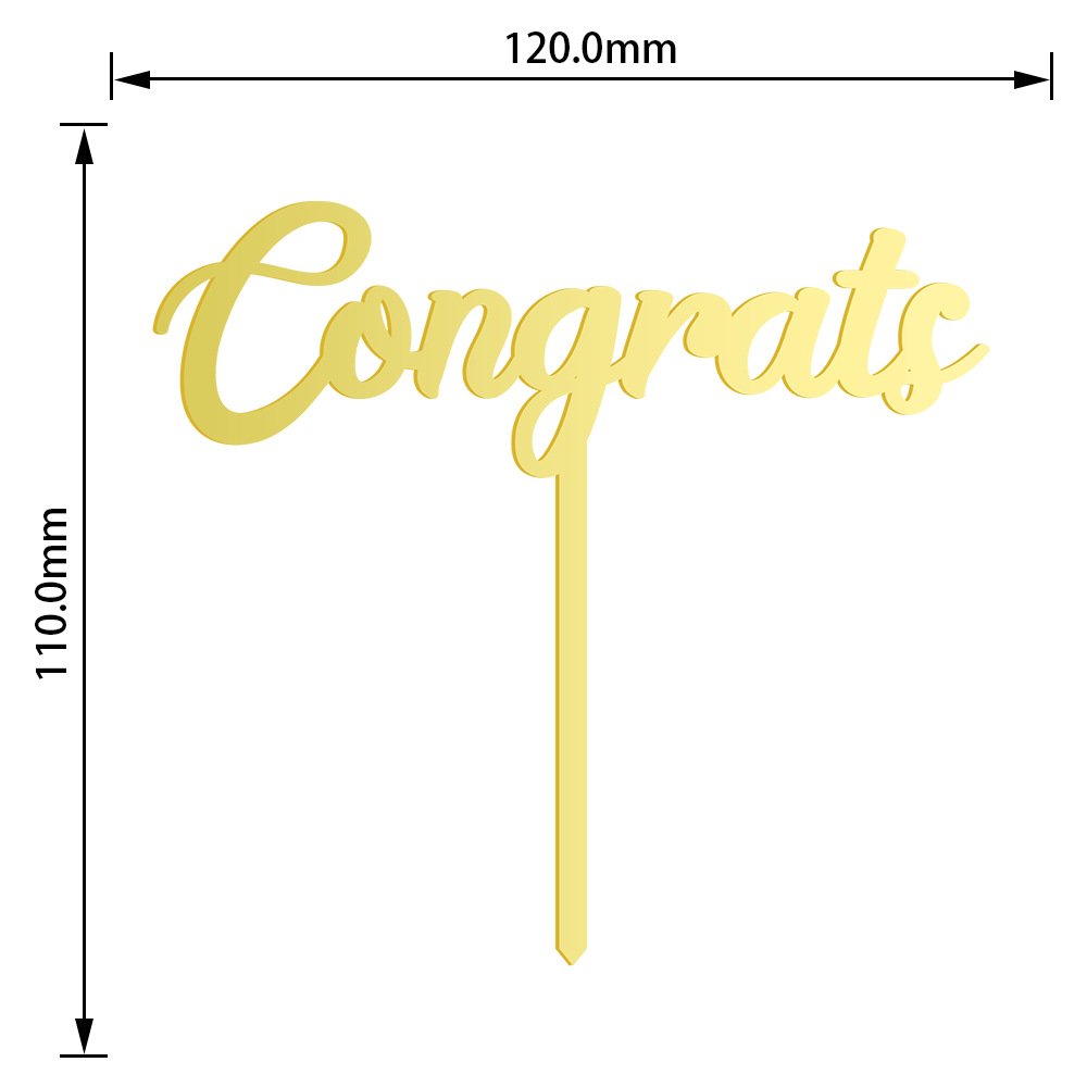 Congratulations Acrylic Party Celebration Baking Cake Decoration Topper 1.3MM Thickness Birthday Party Cake Decorating Supplies