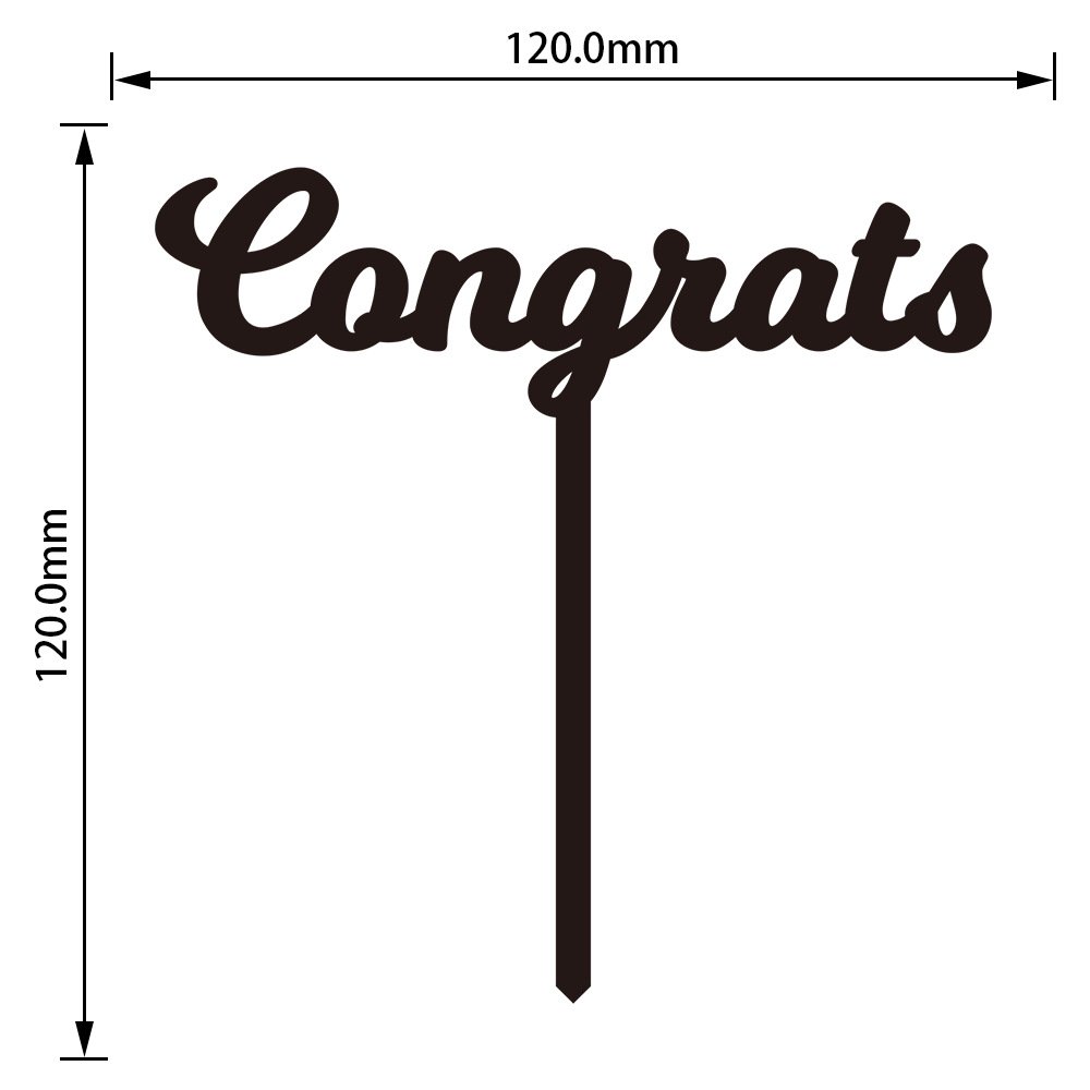Congratulations Acrylic Party Celebration Baking Cake Decoration Topper 1.3MM Thickness Birthday Party Cake Decorating Supplies