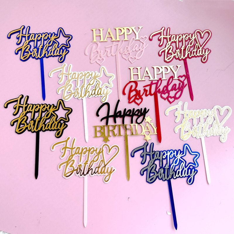 Cross border double layer birthday acrylic cake plate party dessert table decoration love five-pointed star plug-in