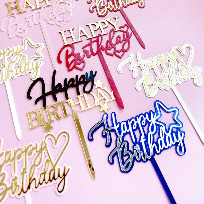 Cross border double layer birthday acrylic cake plate party dessert table decoration love five-pointed star plug-in