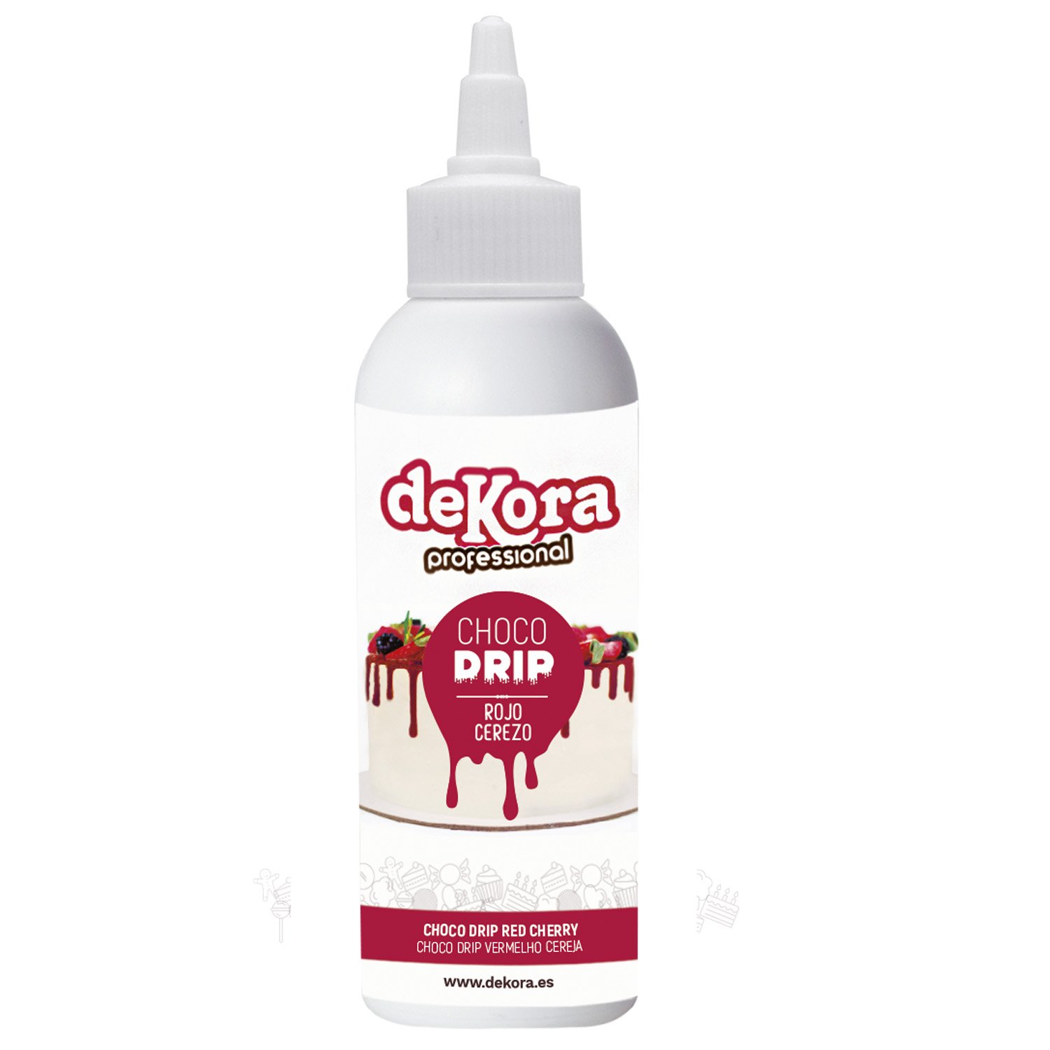 Dekora Brand Delicious Choco Drip Red Cherry Colour Chocolate Drip 180Gram For Cake Decorating
