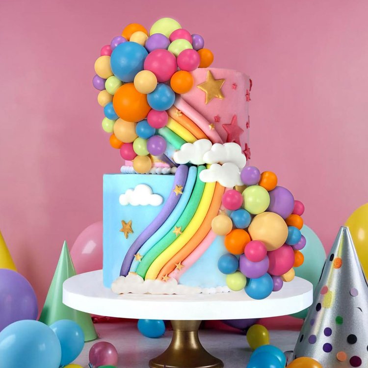 Colorful Ball Shaped Cake Topper Pearl Balls Cupcake Cake Insert for Birthday Party Wedding Decoration Cake Decorating Supplies