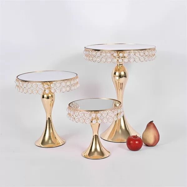 Metal cake rack display high-foot cake plate mirror tray dessert table iron art display rack party decorations cake stand set