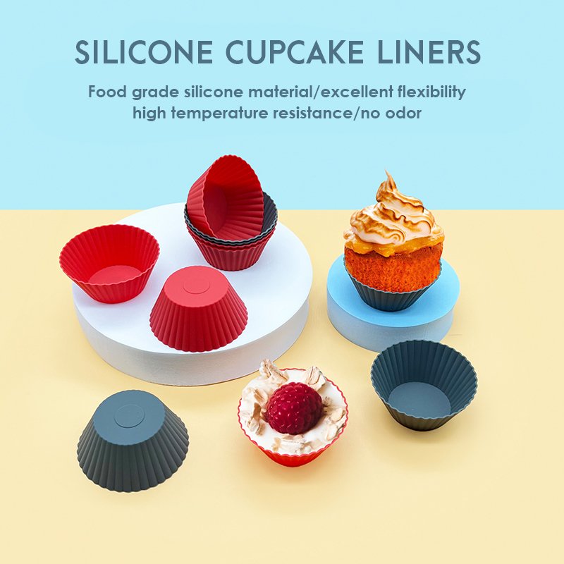 Gift Factory Price Round Silicone Cake Baking Mold Fondant Decorating Silicone Cupcake Liners Tools Chocolate Cake Mould
