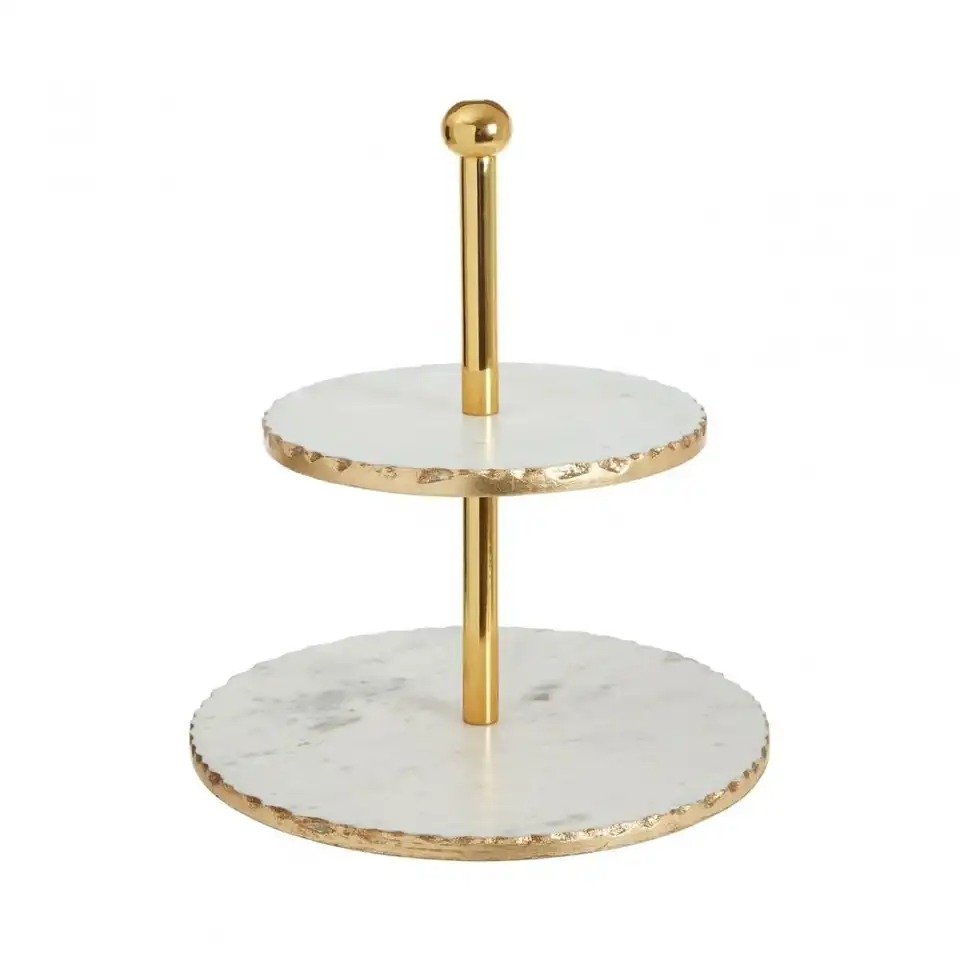 Marble Serving Plate Round Shape Premium Quality Tabletop Decorative Serving-ware Kitchen Essential Hot Sell Stone Plate
