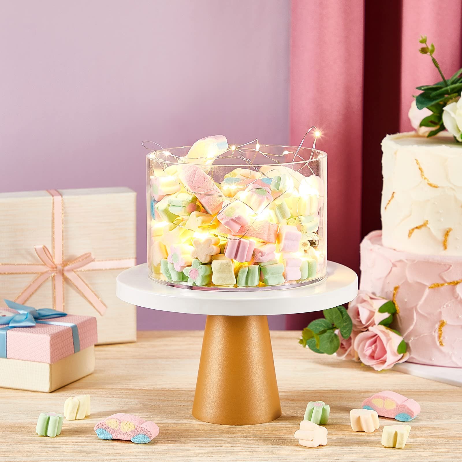 Factory wholesale 3 Tier with LED Light christmas decorations party supplies Acrylic Cake Stand for decorations for events party