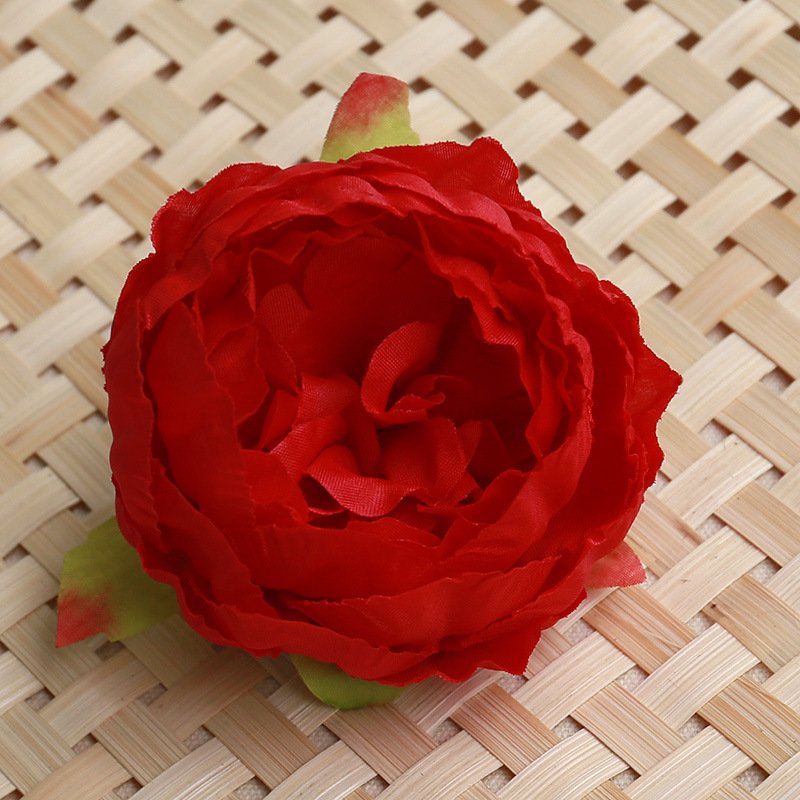 Simulated Rose Flower Head 8cm Peony Cake Accessories DIY Colorful Artificial Flower Wall Wedding Party Home Decoration Props