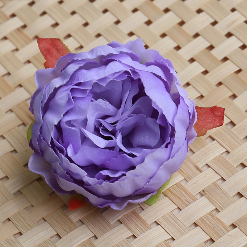 Simulated Rose Flower Head 8cm Peony Cake Accessories DIY Colorful Artificial Flower Wall Wedding Party Home Decoration Props