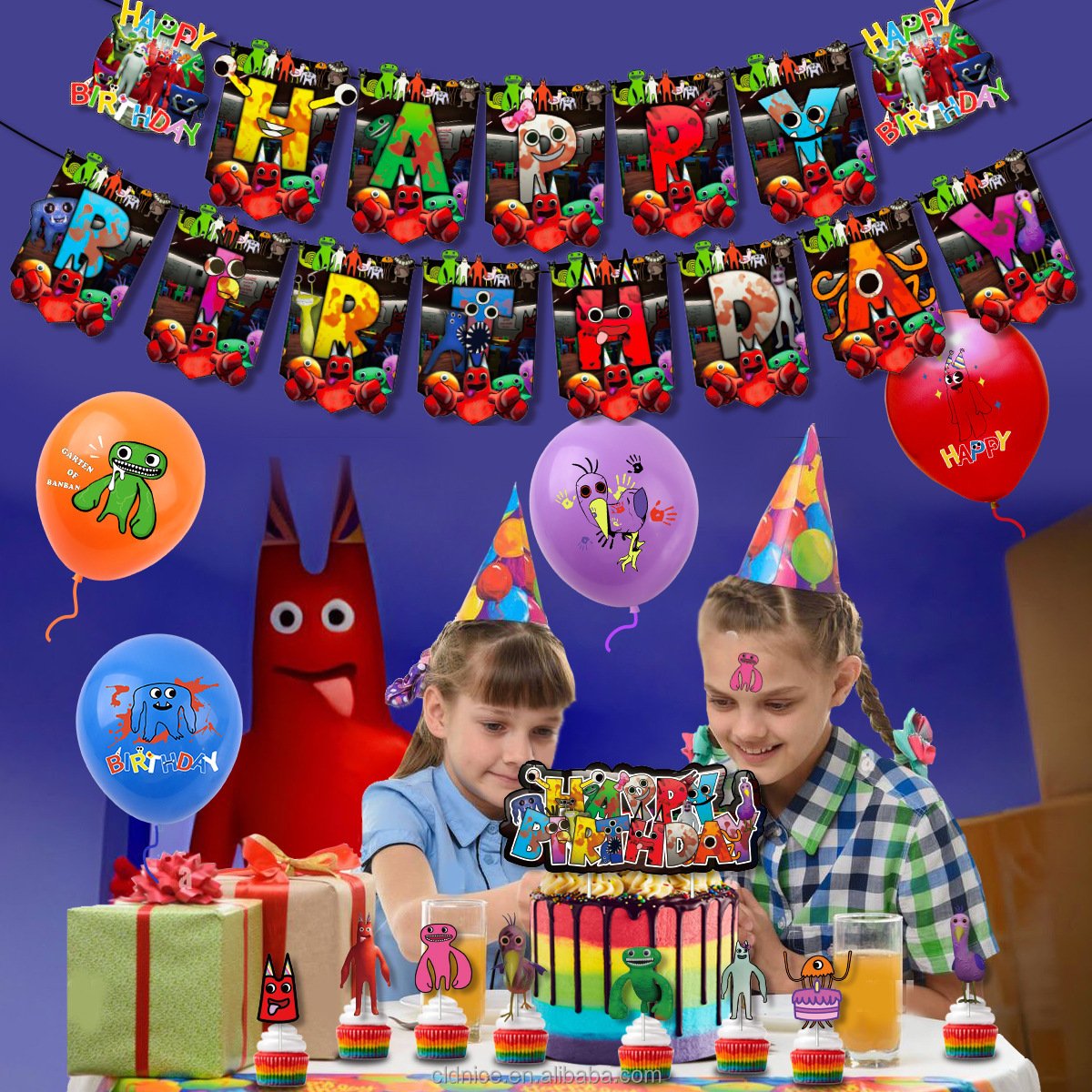 Nice Garten of Banban Birthday Party Decoration Cartoon Banner Cake Toppers Baby Shower Decorations Ballons for Birthday Party
