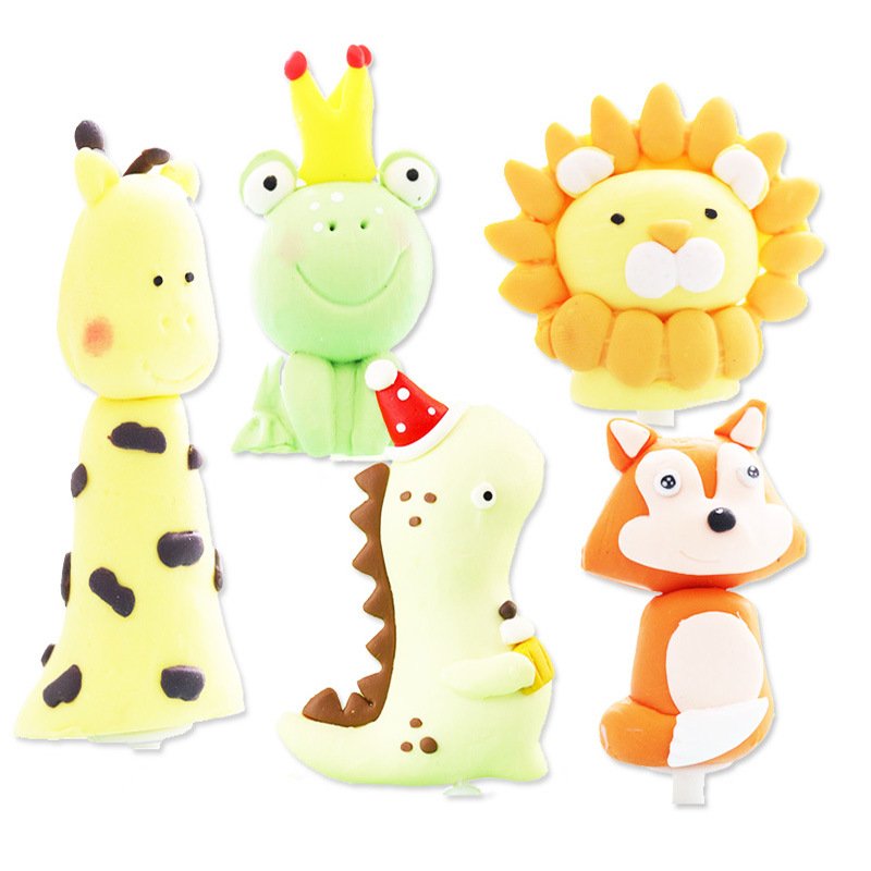 Polymer clay Safari Jungle Wild Forest Animals birthday theme party decorations Party Figures Woodland cake toppers wholesale