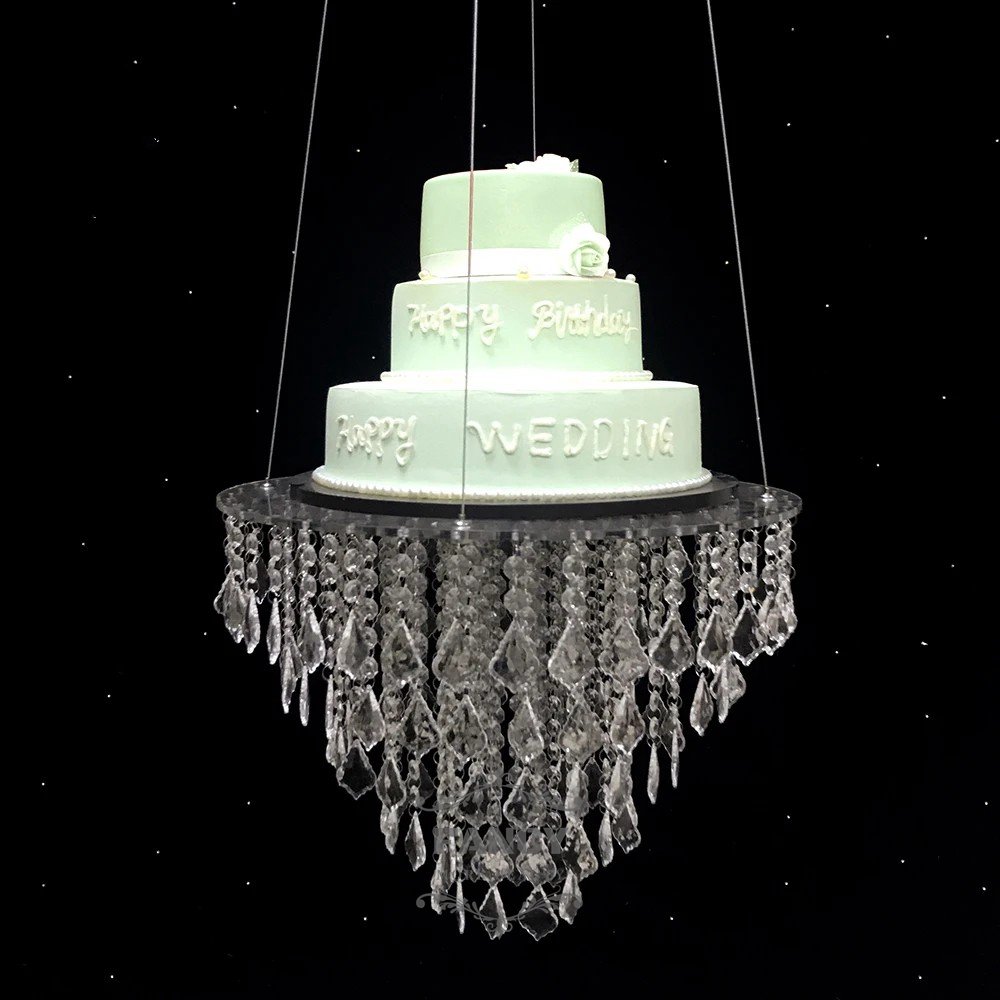 Romantic Acrylic Swing Cake Stand Crystal Chandelier Style Cake Stand Wedding Party Decoration