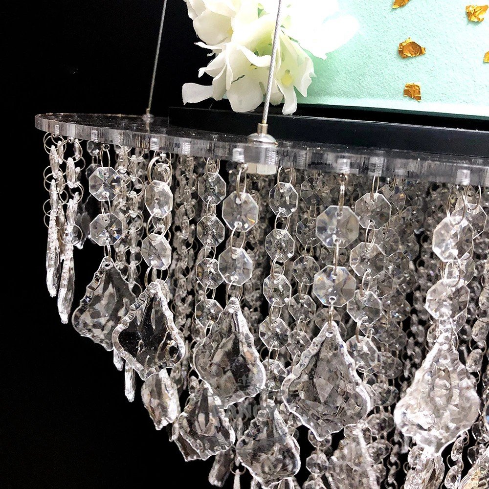 Romantic Acrylic Swing Cake Stand Crystal Chandelier Style Cake Stand Wedding Party Decoration
