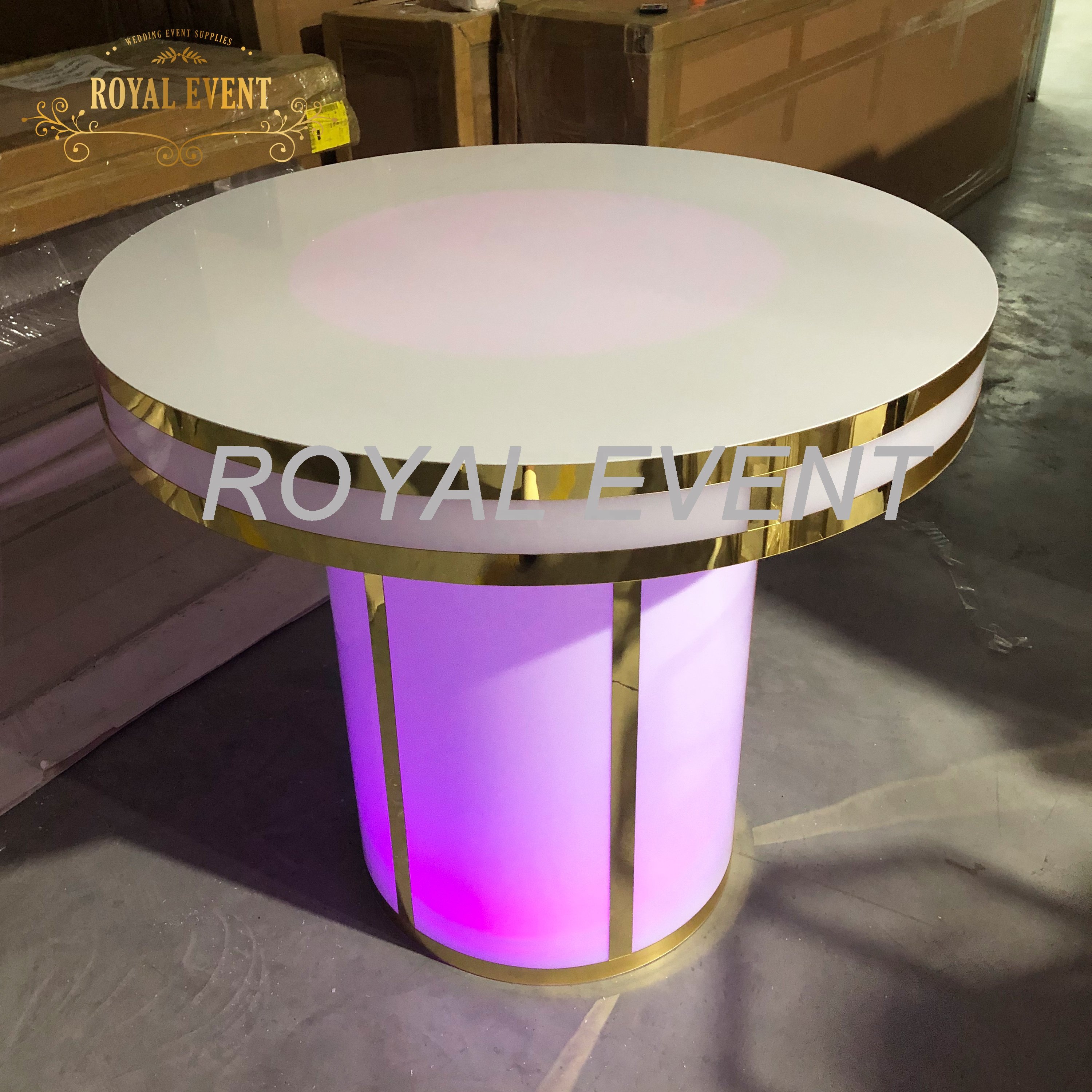 Wholesale Factory cake stand Round cake display table for events with LED Wedding decoration & supplier for party decoration