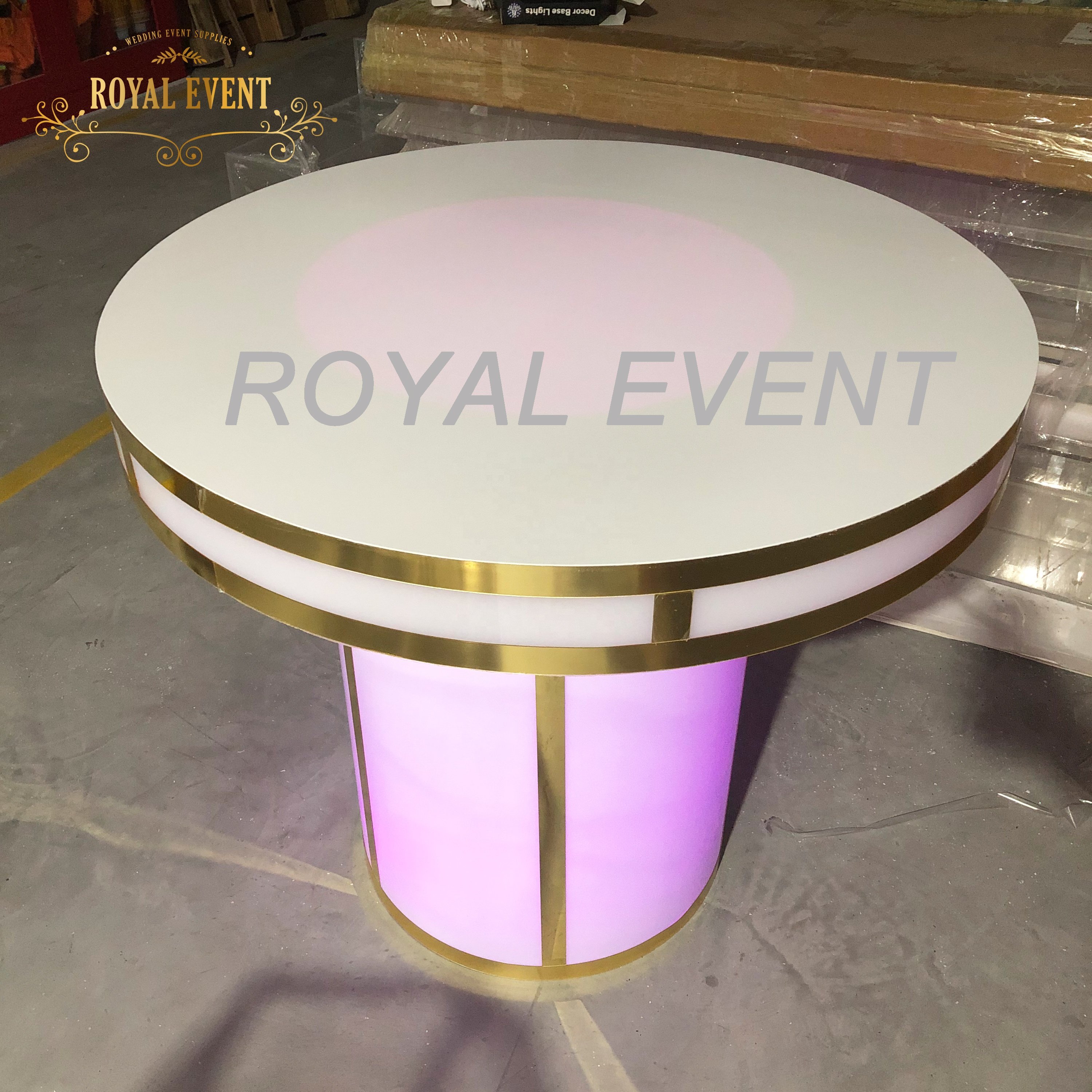 Wholesale Factory cake stand Round cake display table for events with LED Wedding decoration & supplier for party decoration