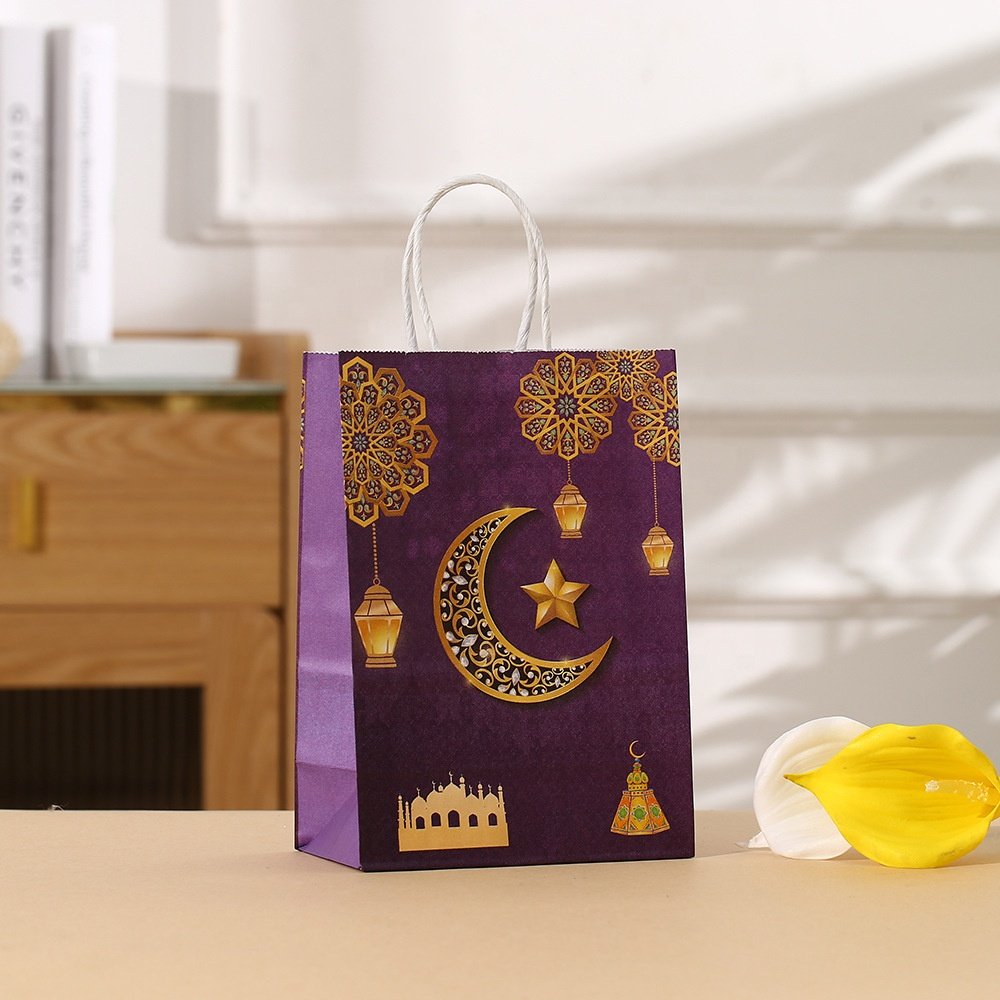 MorSun Mubarak Goodie Bag Gift Bag for Ramadan Mubarak Eid Event with Handle