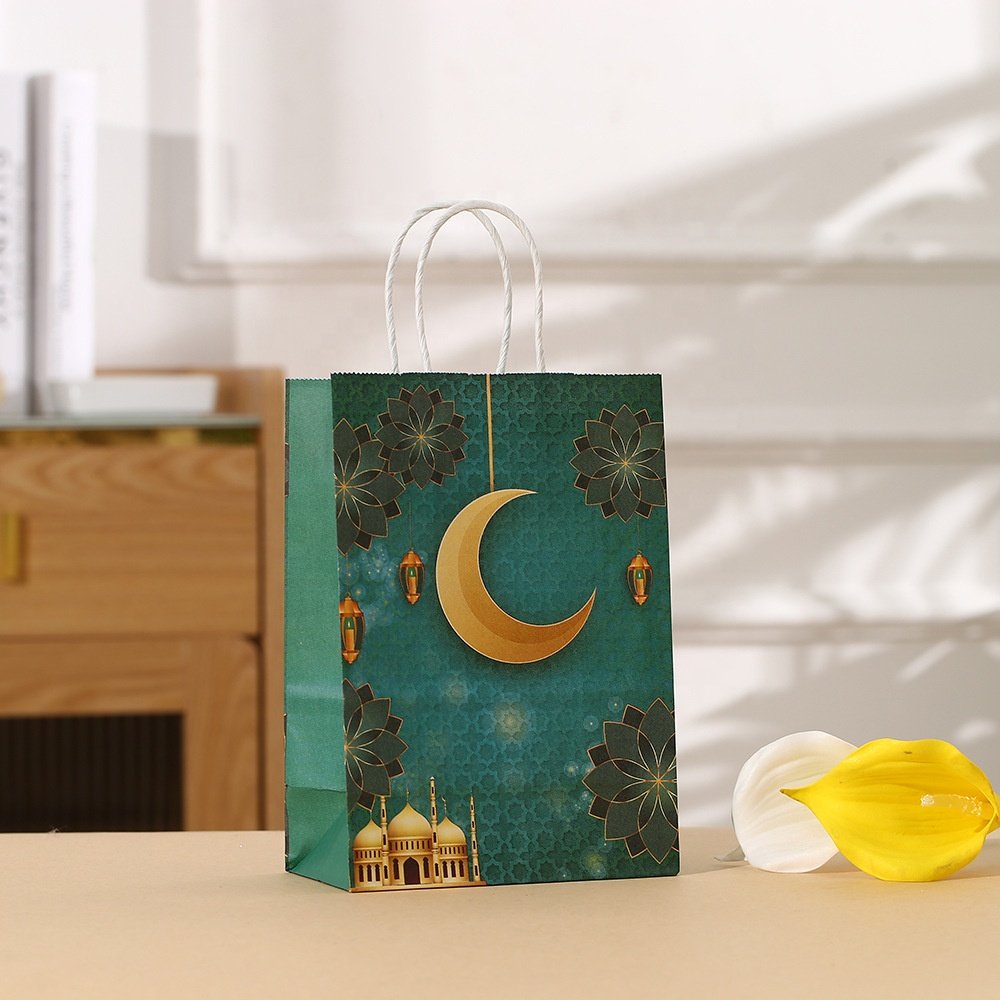 MorSun Mubarak Goodie Bag Gift Bag for Ramadan Mubarak Eid Event with Handle