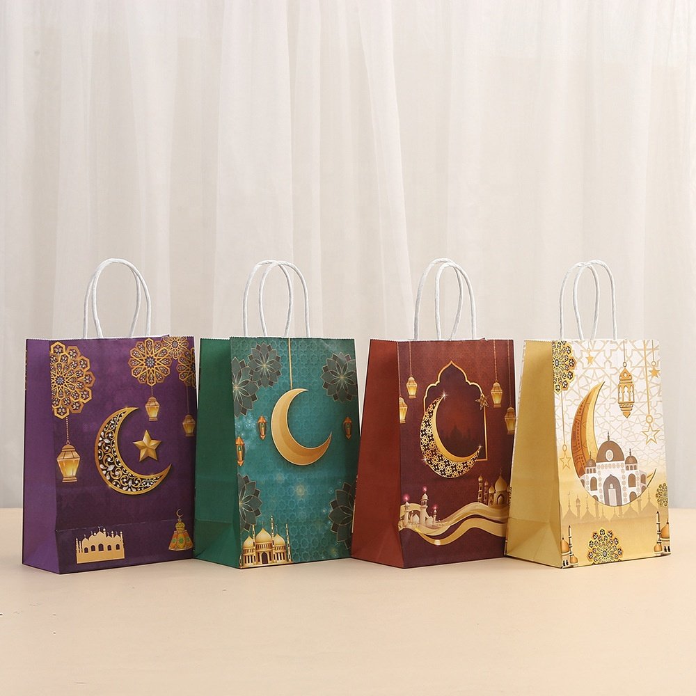MorSun Mubarak Goodie Bag Gift Bag for Ramadan Mubarak Eid Event with Handle