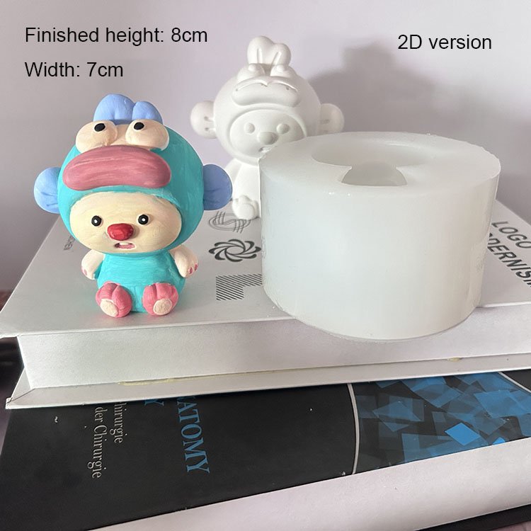 Three-dimensional Cartoon Candle Silicone Mold DIY Key chain Gypsum Doll Mold Aromatherapy Candle Ornament Children's Toy Gifts