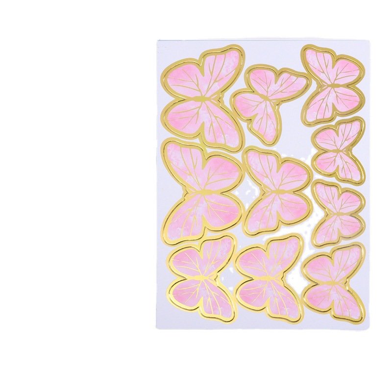 Color printing bronzing flower butterfly wire birthday cake card party cake plug-in creative cake decoration props