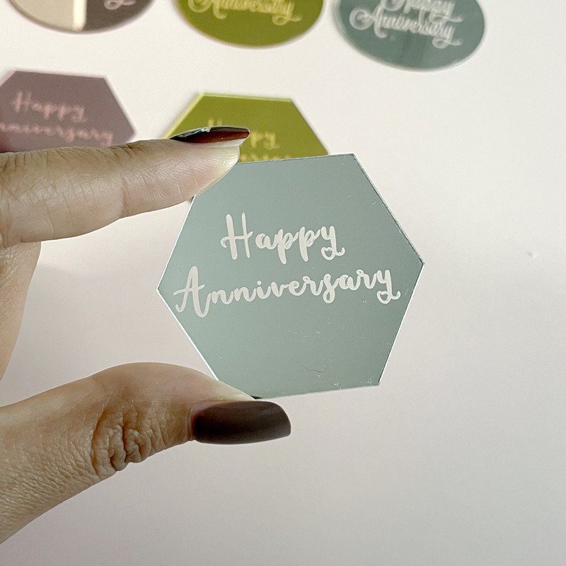 Cupcake decoration laser marking birthday acrylic happy anniversary anniversary party cake decoration cake toppers wholesale