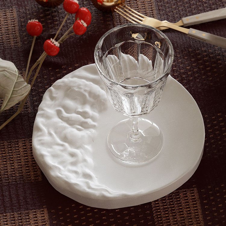 YS Moon Santa Claus Tray Silicone Molds Round Jewelry Display Tray Christmas Decorations Casting Mould DIY Gypsum Plate Making