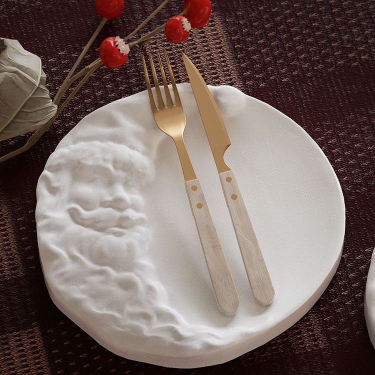 YS Moon Santa Claus Tray Silicone Molds Round Jewelry Display Tray Christmas Decorations Casting Mould DIY Gypsum Plate Making