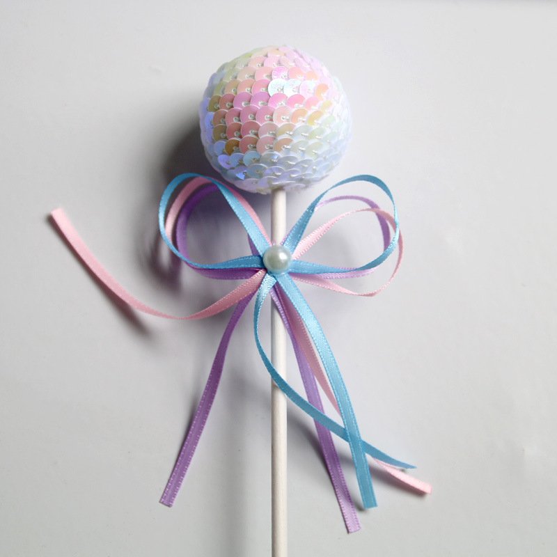 cake decorating supplies Birthday Cake Topper Sequin Bow Ball Happy Birthday Cake Toppers Wedding Festival Party