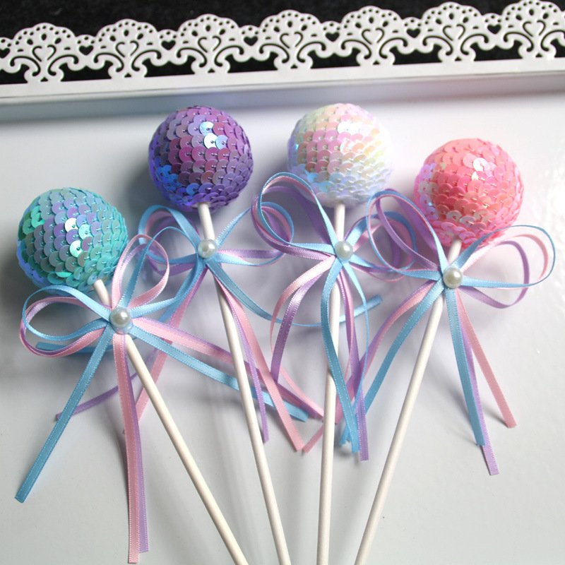 cake decorating supplies Birthday Cake Topper Sequin Bow Ball Happy Birthday Cake Toppers Wedding Festival Party