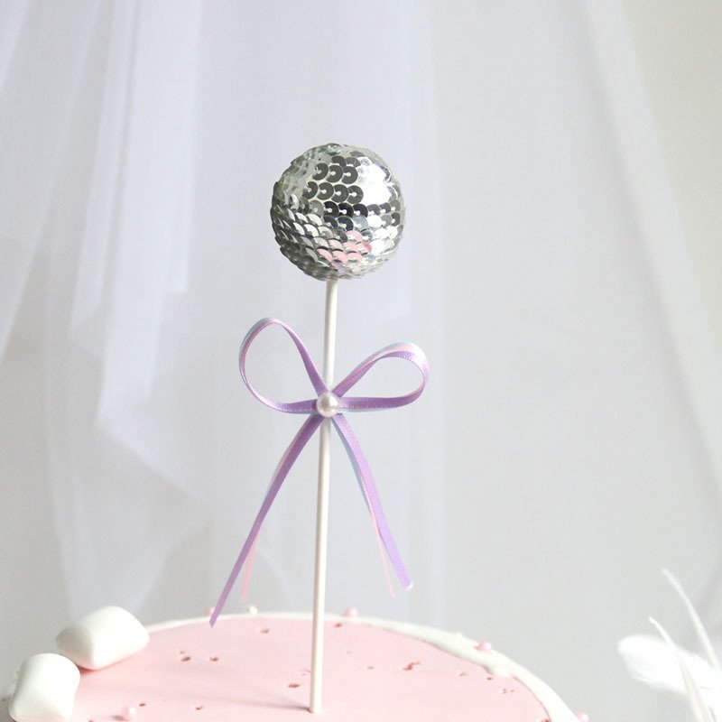 cake decorating supplies Birthday Cake Topper Sequin Bow Ball Happy Birthday Cake Toppers Wedding Festival Party