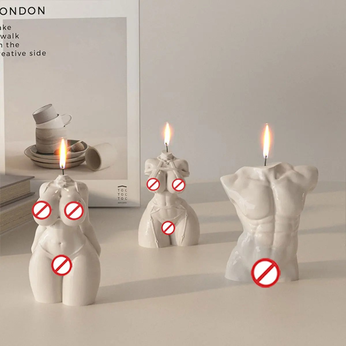 Men Female Body Candle Moulds Silicone Human Statue Molds for Candles Legs Soap Tools Moldes De Silicona Para Velas Candle Molds