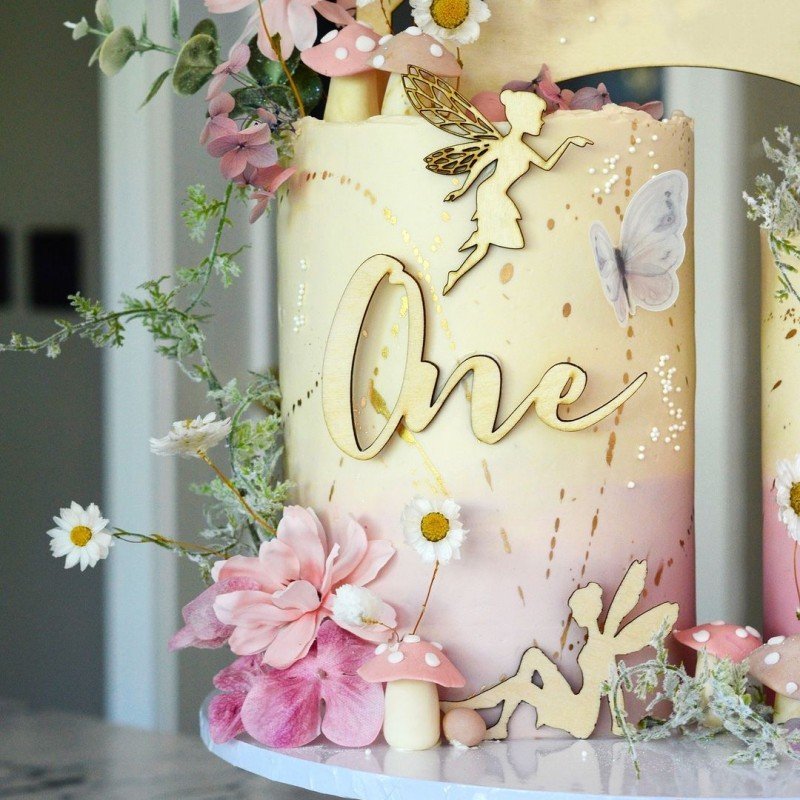 Little Fairy Acrylic Cake topper for for Cupcake Party Decorations