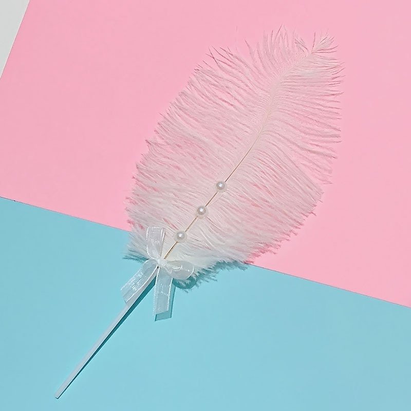 Feather cake decoration bake supplies white black pearl fashion wholesale new cake topper