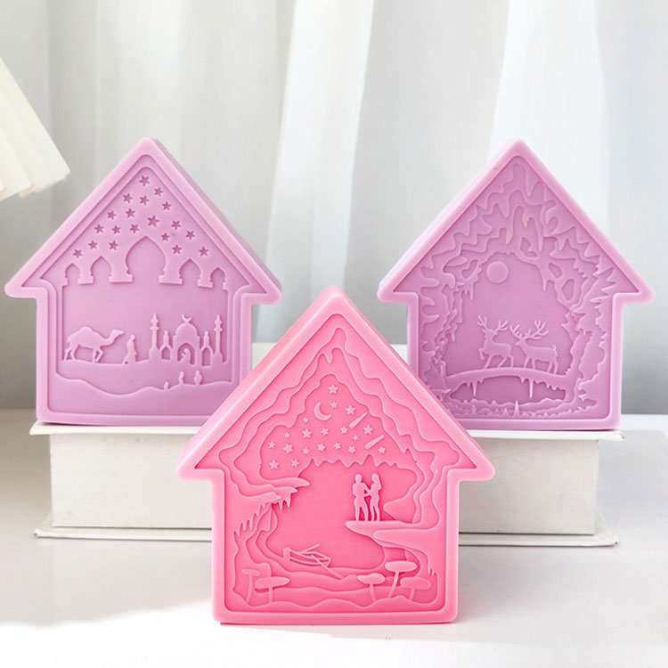YS Arabic Element Relief House Molds Forest Elk Gypsum Christmas Decorations Gift Casting Mould DIY Aromatherapy Candle Making