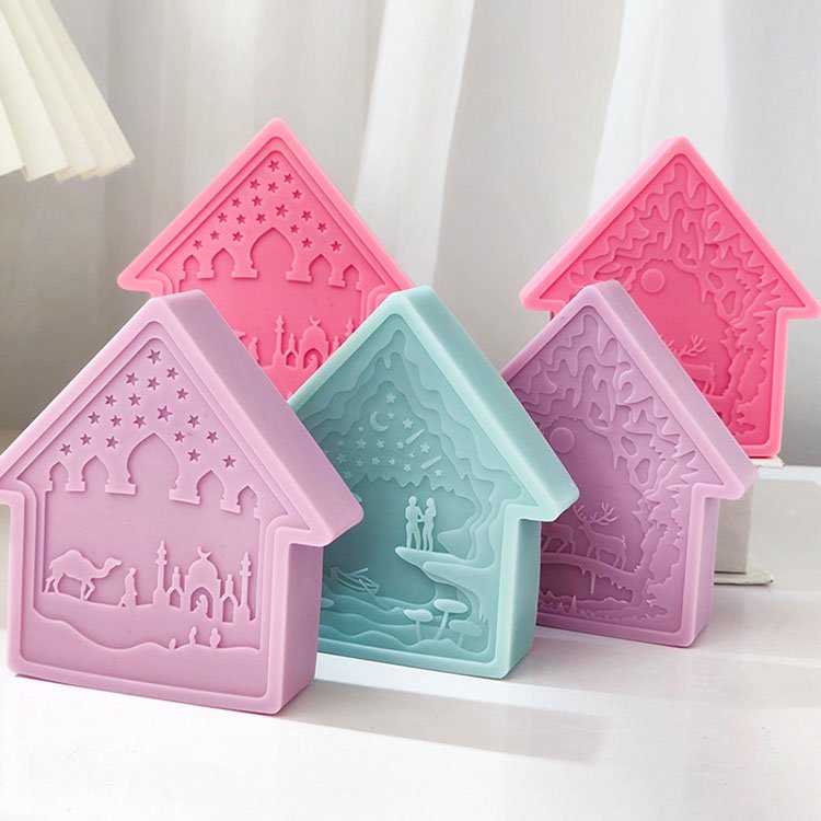 YS Arabic Element Relief House Molds Forest Elk Gypsum Christmas Decorations Gift Casting Mould DIY Aromatherapy Candle Making