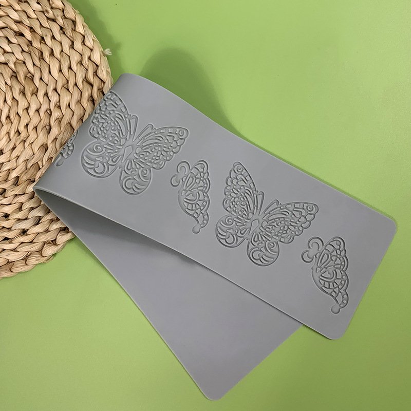 Early Riser Fondant Lace Mat Eight Butterflies Cake Decoration Silicone Mold Dessert Supplies Cake Baking Mould
