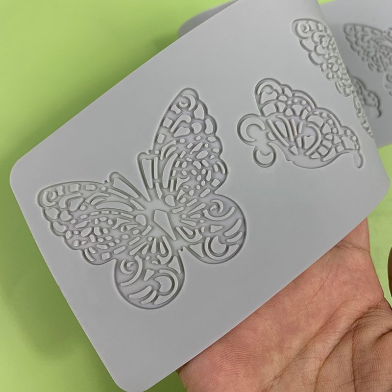 Early Riser Fondant Lace Mat Eight Butterflies Cake Decoration Silicone Mold Dessert Supplies Cake Baking Mould