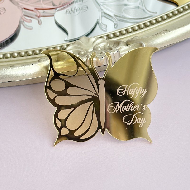2024 hot selling butterfly acrylic cake decoration happy birthday anniversary cup cake toppers
