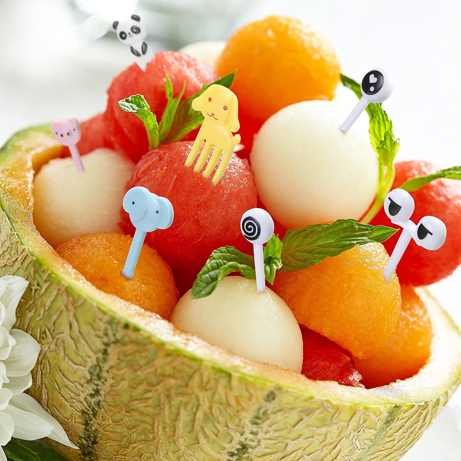 10 Pcs ABS Animal Shape Creative Bento Box Fruit Fork Sandwich Bread Decorative Tag For Picnic Mini Portable Durable Food Fork