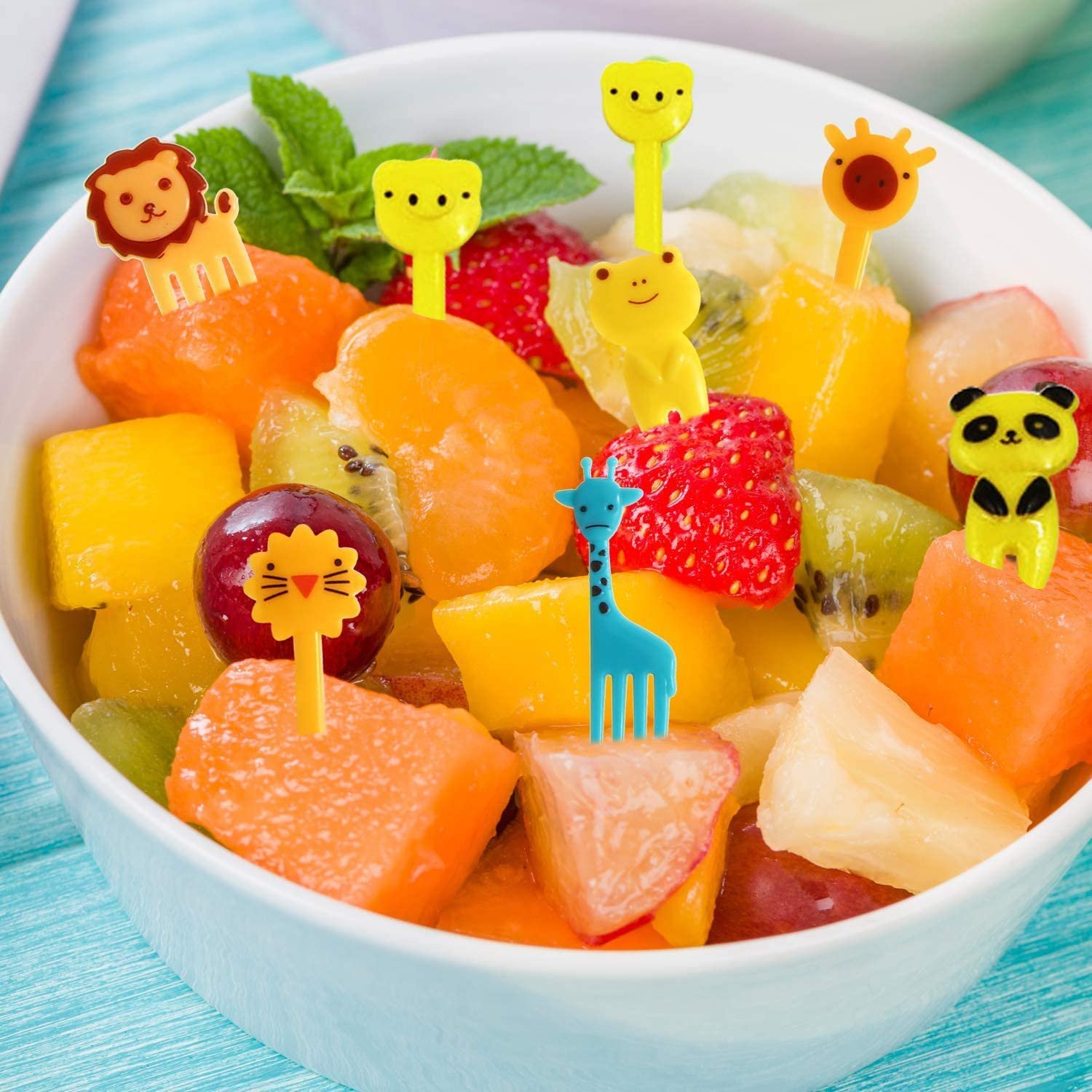 10 Pcs ABS Animal Shape Creative Bento Box Fruit Fork Sandwich Bread Decorative Tag For Picnic Mini Portable Durable Food Fork