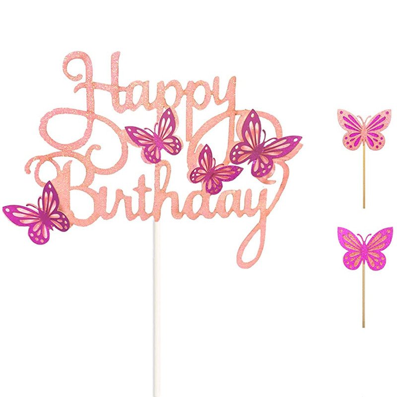 Wholesale Customize Simple Style 3D Hollow Butterfly Theme Cake Decorating Supplies Cake Topper