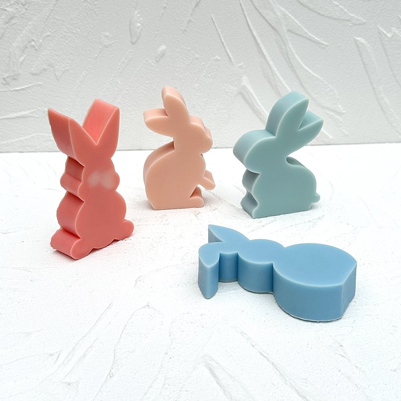 Easter Rabbit Candle Silicone Mold Plaster Ornaments Easter Decorations Gift Casting Mould DIY Aromatherapy Candle Making Tool