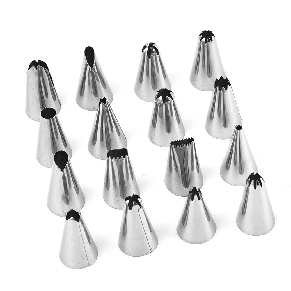 41-Piece Stainless Steel Cake Making Tool Decorator Set Simple Household Baking Icing Tool with Plastic Number Shape Packed Bag