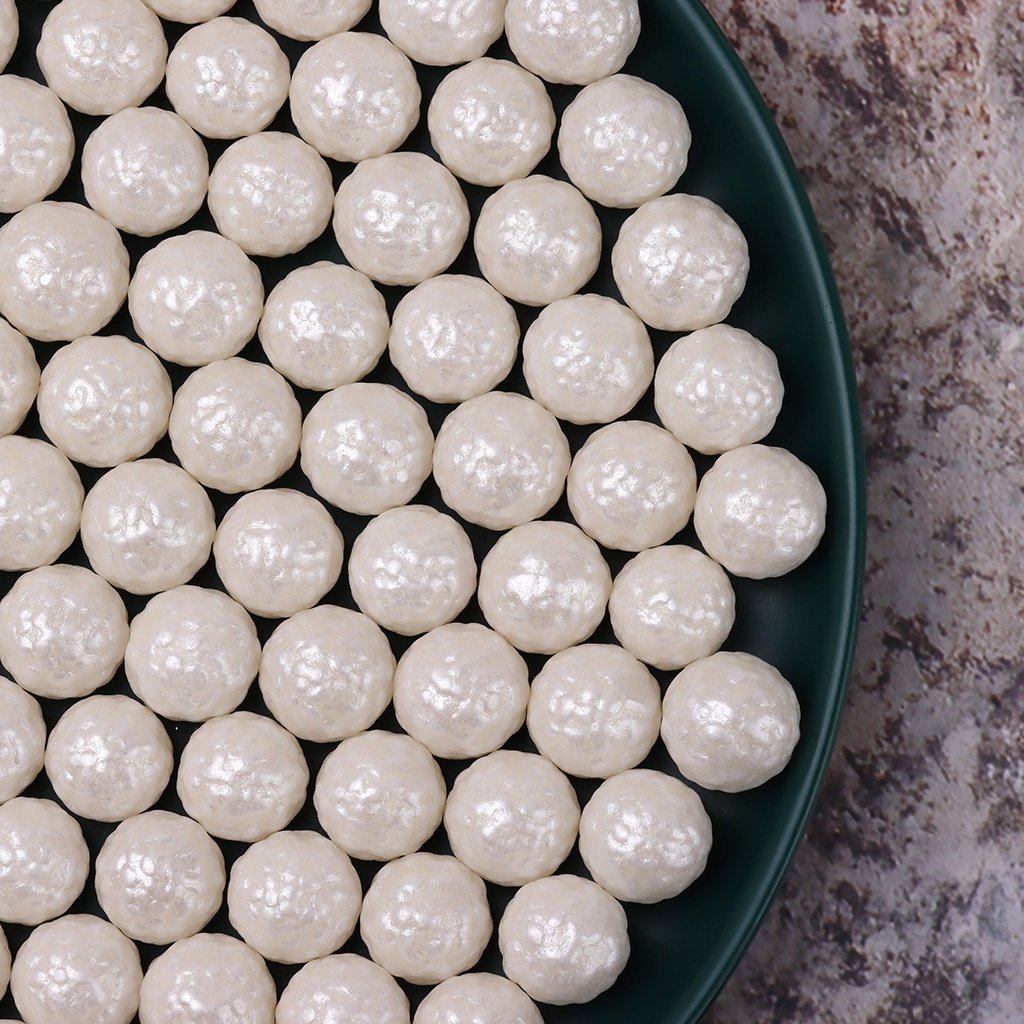 LOVEBAKERY 1KG Bag Package Wholesale 14MM Texture Sugar Pearls Candy Surface Pearlized Sprinkles Cake Decoration