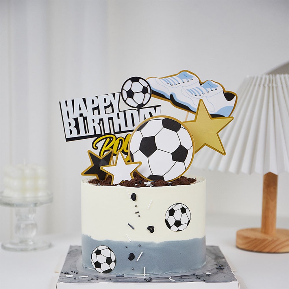 Football boy birthday party dessert table accessories Football jersey cake decoration plug-in
