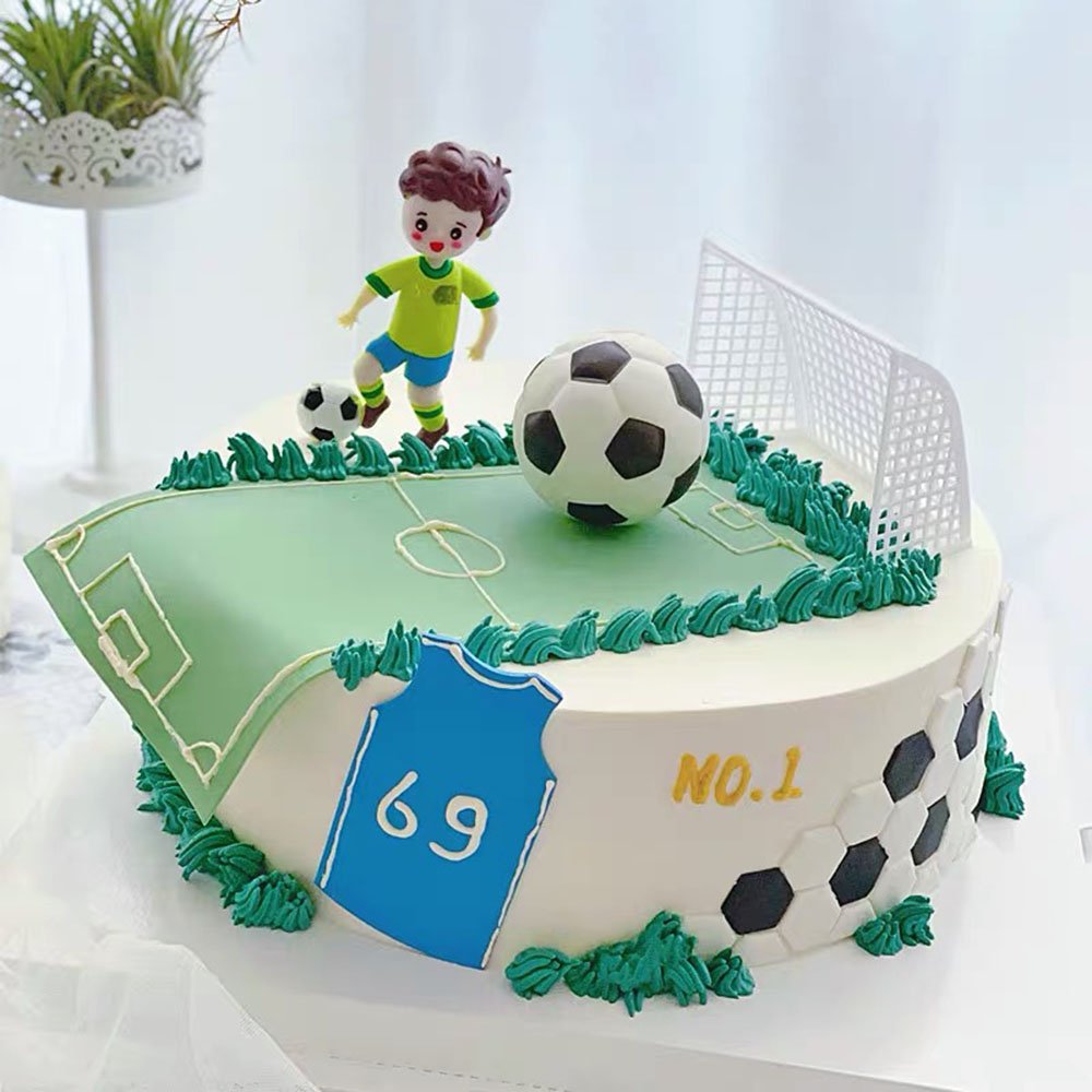 Football boy birthday party dessert table accessories Football jersey cake decoration plug-in
