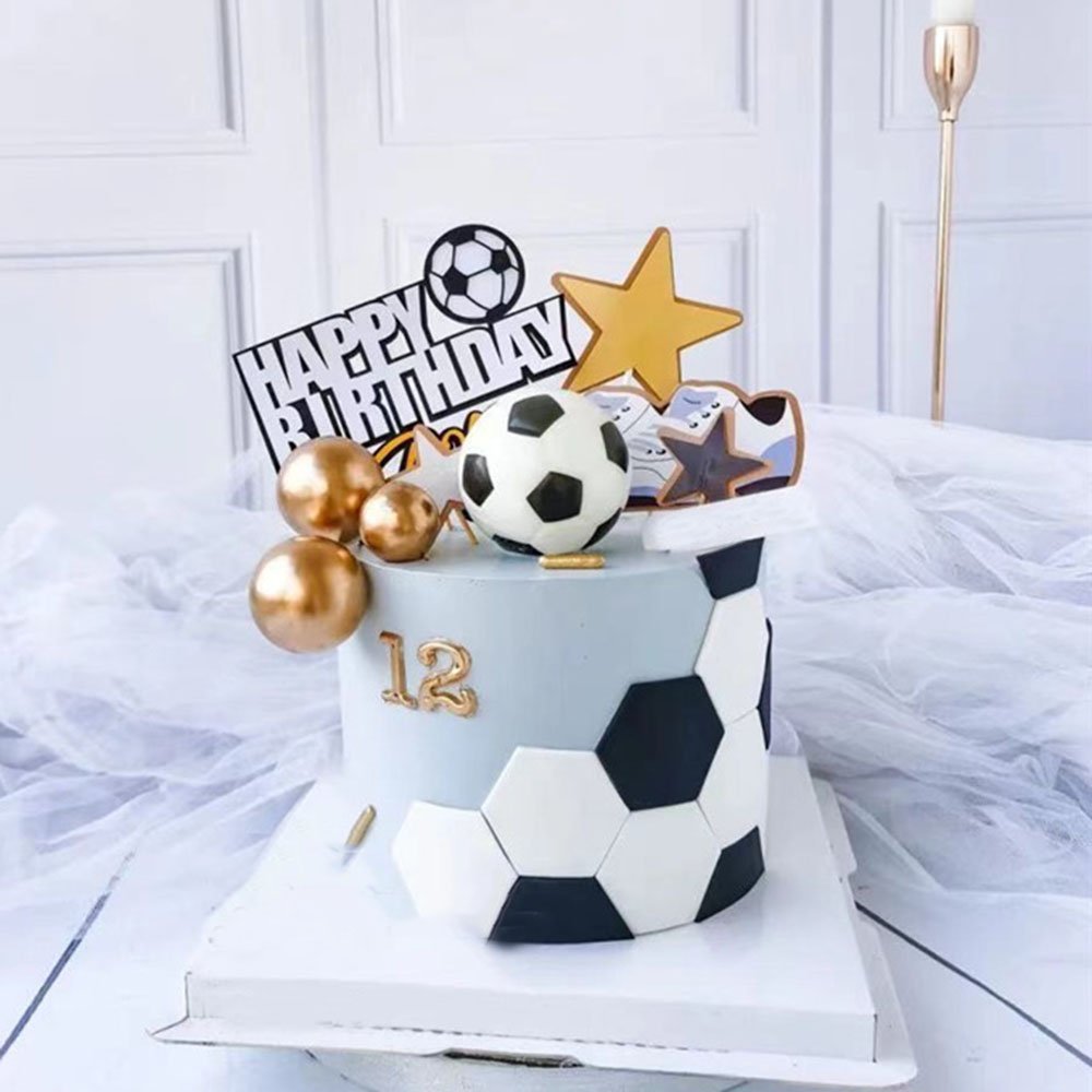 Football boy birthday party dessert table accessories Football jersey cake decoration plug-in