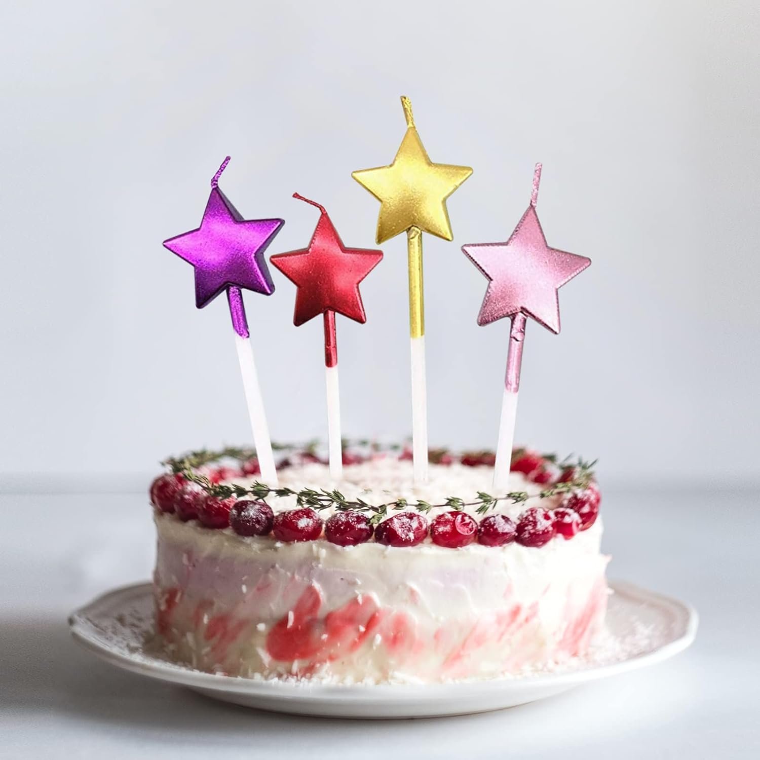 JYAO Multi Color Star Birthday Candles Cake Candle Toppers